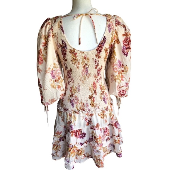 En Saison Elma Mini Dress Floral Smocked Boho Small - Picture 7 of 14